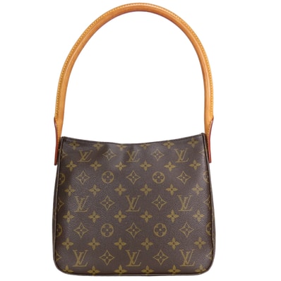 【中古】 ルイ・ヴィトン ショルダーバッグ ルーピングMM M51146 モノグラム ヌメ革 ブラウン 肩掛け ワンショルダー レディース 女性 LOUIS VUITTON