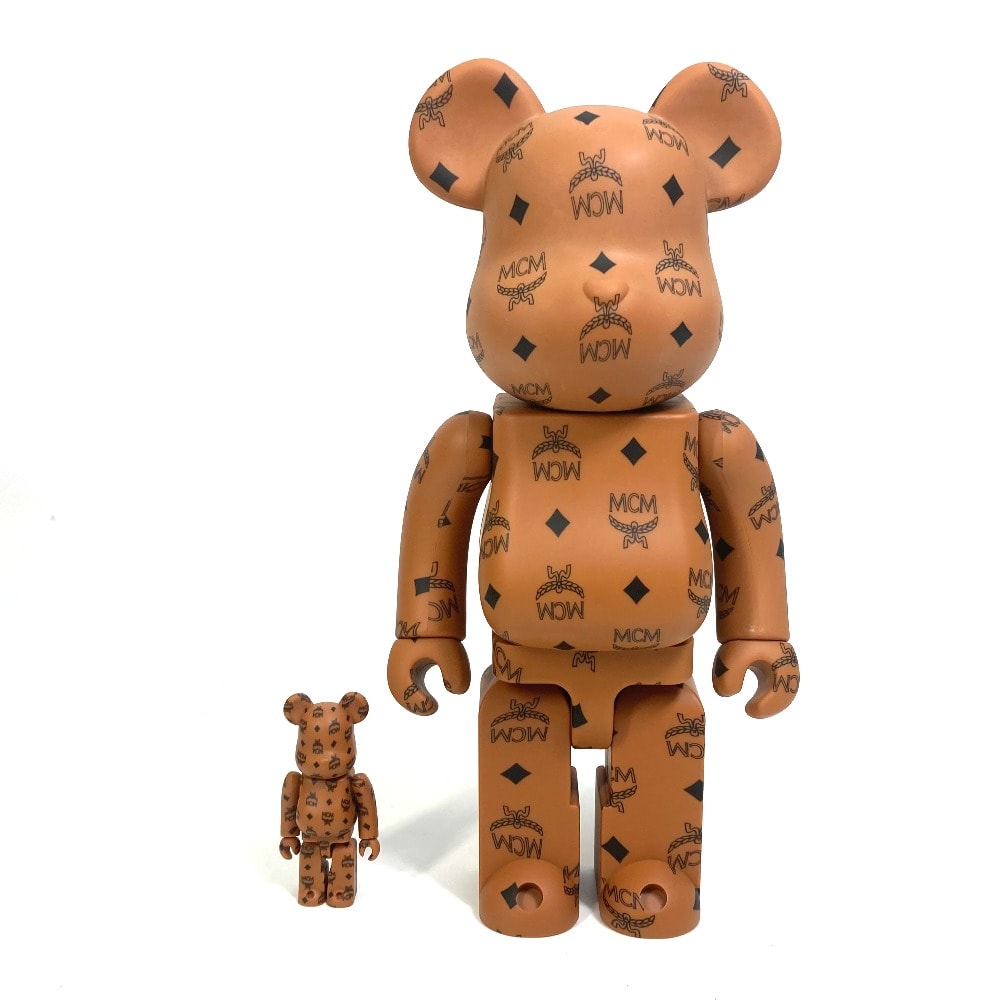 エムシーエム MCM ベアブリック BE@RBRICK 100%&400% 2体セット ヴィセトス フィギュア 人形 ぬいぐるみ オブジェ プラスチック ブラウン 未使用