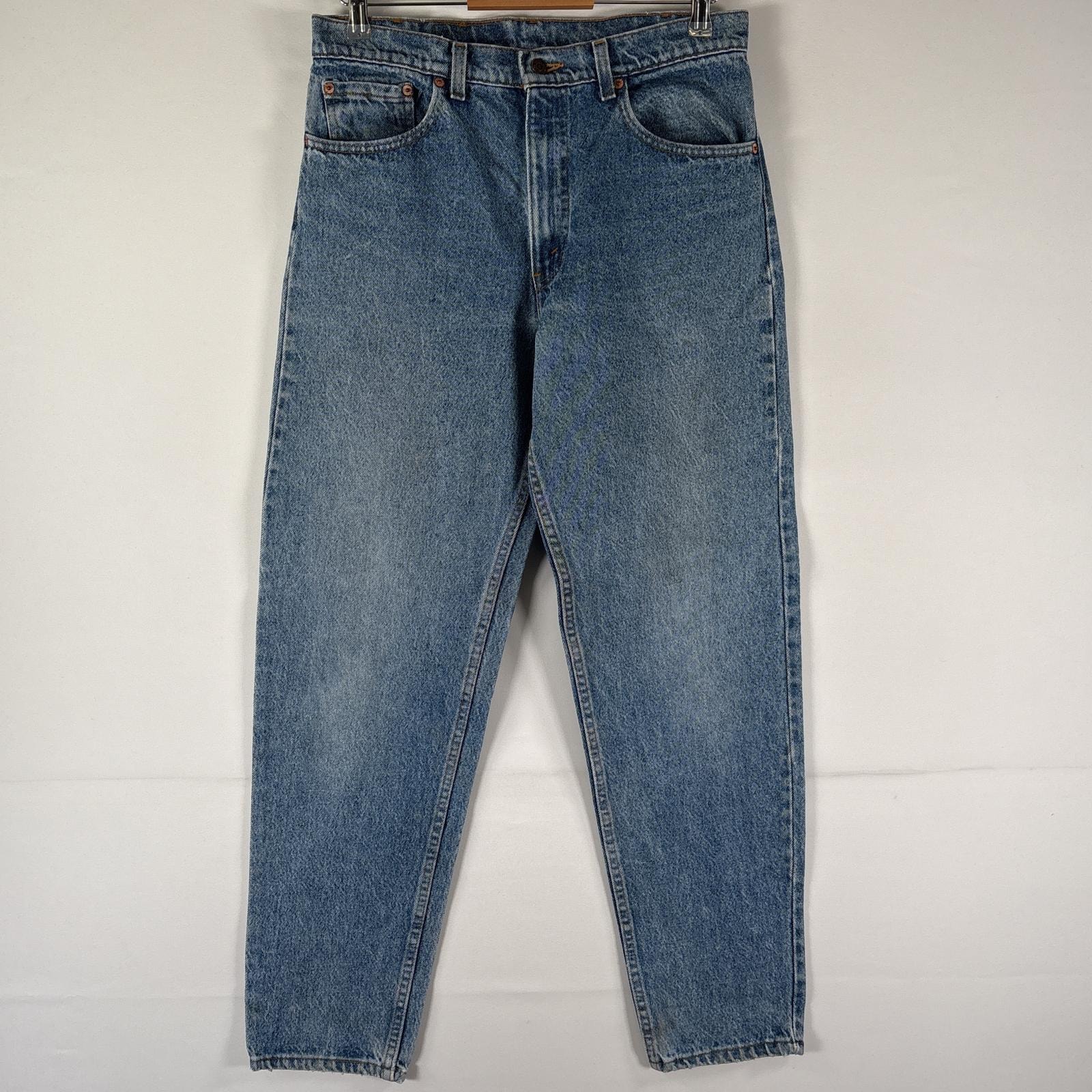 古着 リーバイス Levi's USA製 デニムパンツ 550 テーパード ジーパン 赤タブ 長ズボン ボタン裏585 w33 L32 ブルー系 メンズ