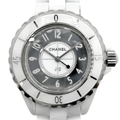 CHANEL シャネル 腕時計 J12 ミラー 33MM 白文字盤 QZ H4861 クオーツ セラミック ホワイト 白 メンズ 美品【中古品】