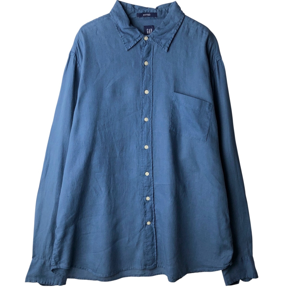古着 90年代 ギャップ GAP オールドギャップ FITTED 長袖 リネンシャツ メンズXL相当 ヴィンテージ/eaa643366