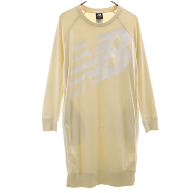NEW BALANCE ニューバランス 長袖 スウェット ワンピース M ベージュ