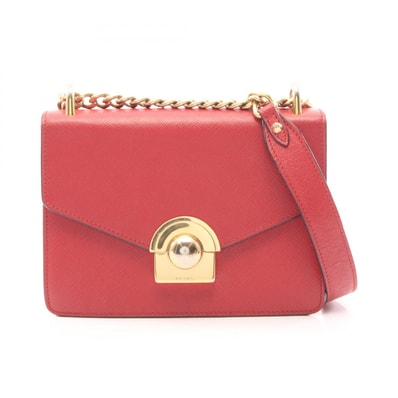 プラダ PRADA ショルダーバッグ バッグ サフィアーノレザー レディース レッド系 【中古】
