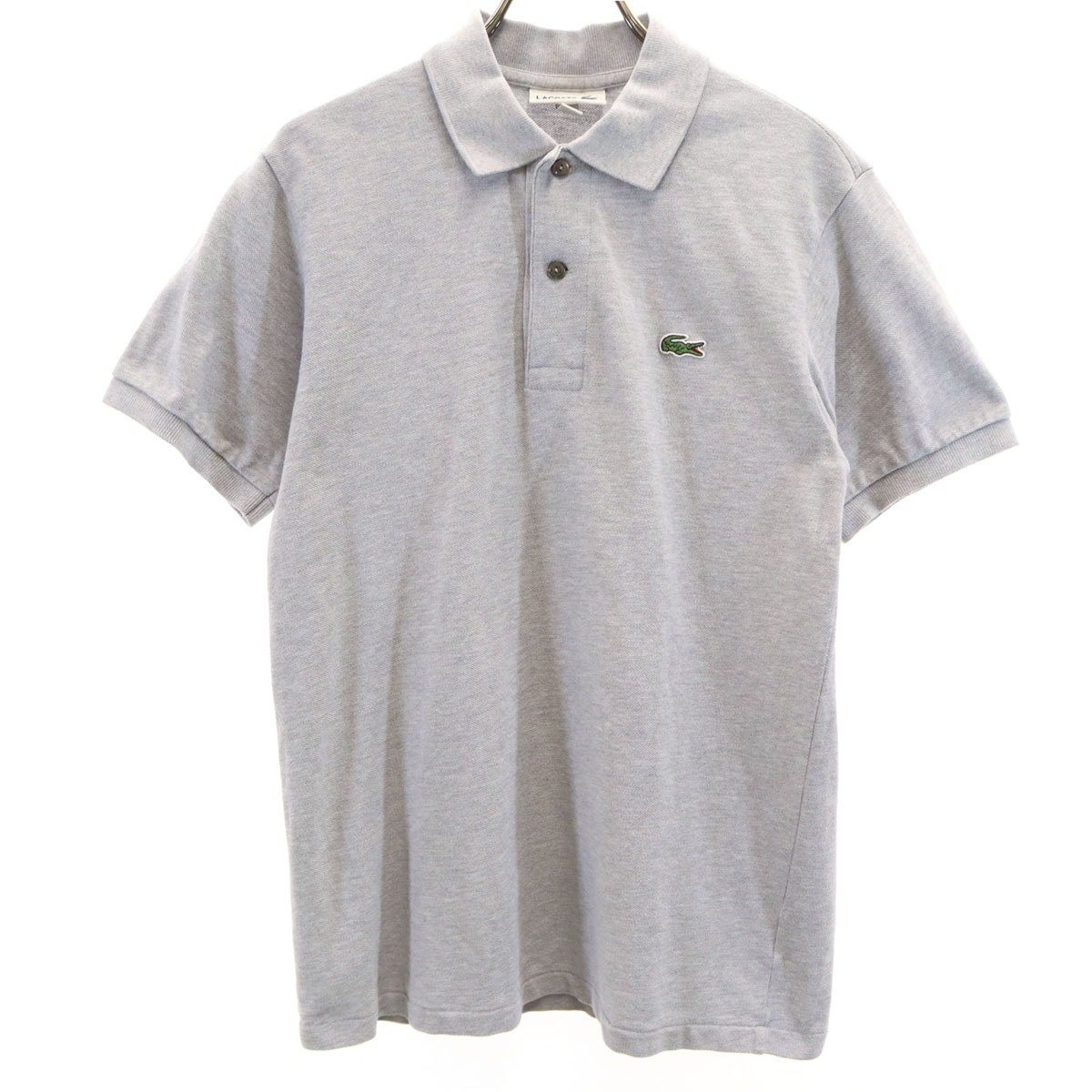 LACOSTE ラコステ 日本製 半袖 ポロシャツ 2 グレー 鹿の子 CLASSIC FIT