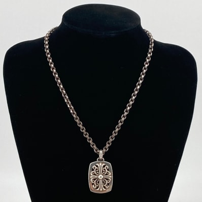 CHROME HEARTS(クロムハーツ) KEEPER PENDANT PAPER CHAIN 20inch キーパーペンダント ペーパーチェーン20インチ SV925 ネックレス 68.41g シルバー
