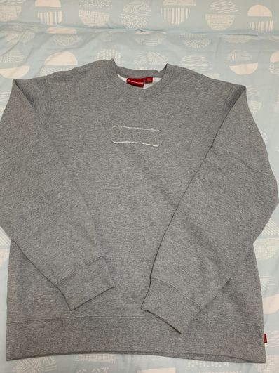Supreme Cutout Logo Crewneck "Grey"
