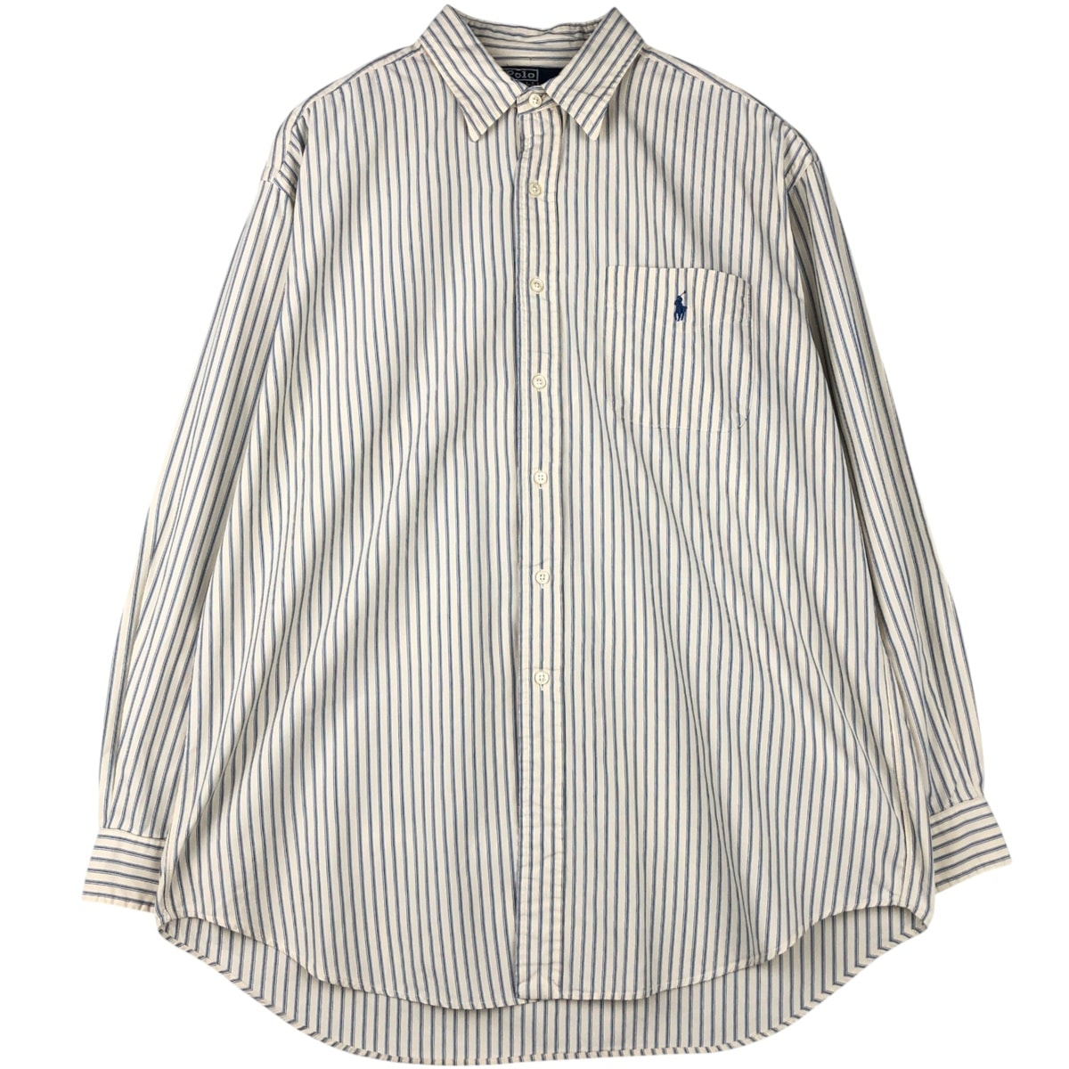古着 ラルフローレン Ralph Lauren POLO by Ralph Lauren LOWELL SPORT 長袖 コットンストライプシャツ メンズL相当/eaa591731