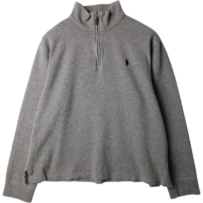 古着 ラルフローレン Ralph Lauren POLO RALPH LAUREN リブ編み ハーフジップスウェットシャツ トレーナー メンズM相当/eaa629568