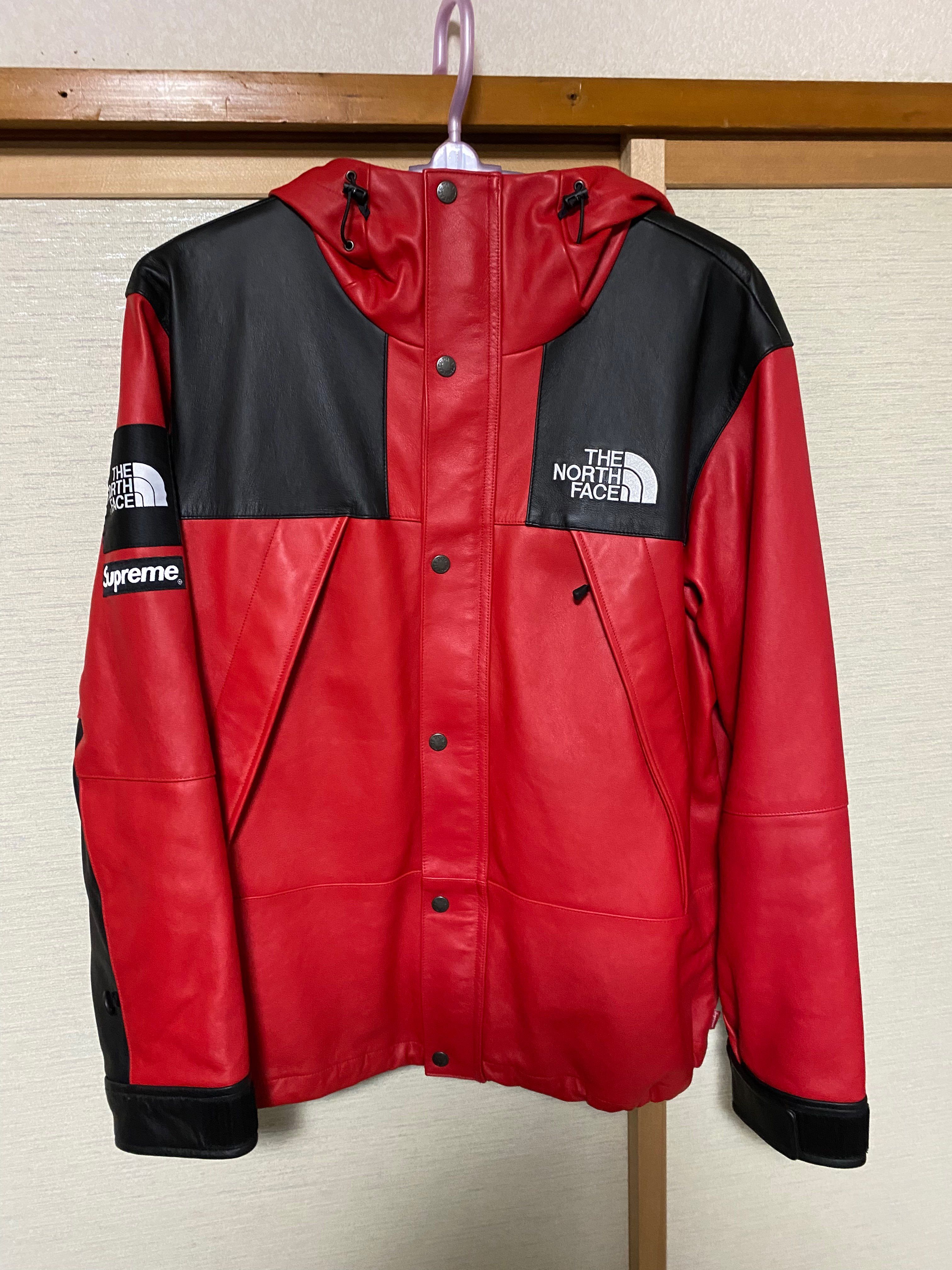 Supreme x The North Face Leather Mountain Parka "Red"