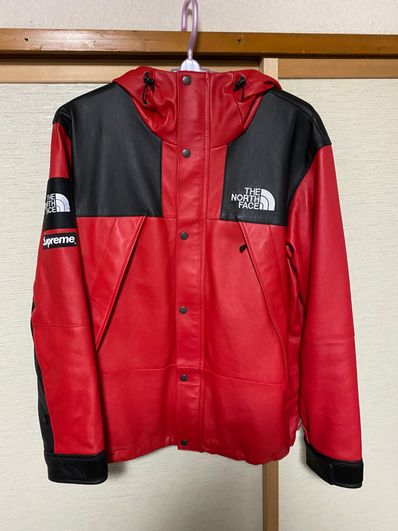Supreme x The North Face Leather Mountain Parka "Red"