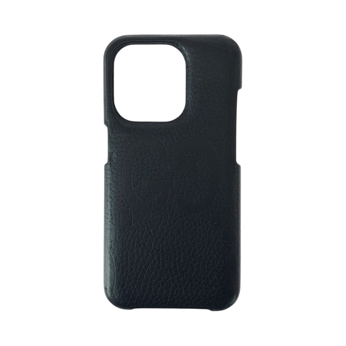 GUCCI グッチ GGジャンボ ブラック 黒 レザー iPhone12Pro スマホケース 男女兼用 600624 【中古】