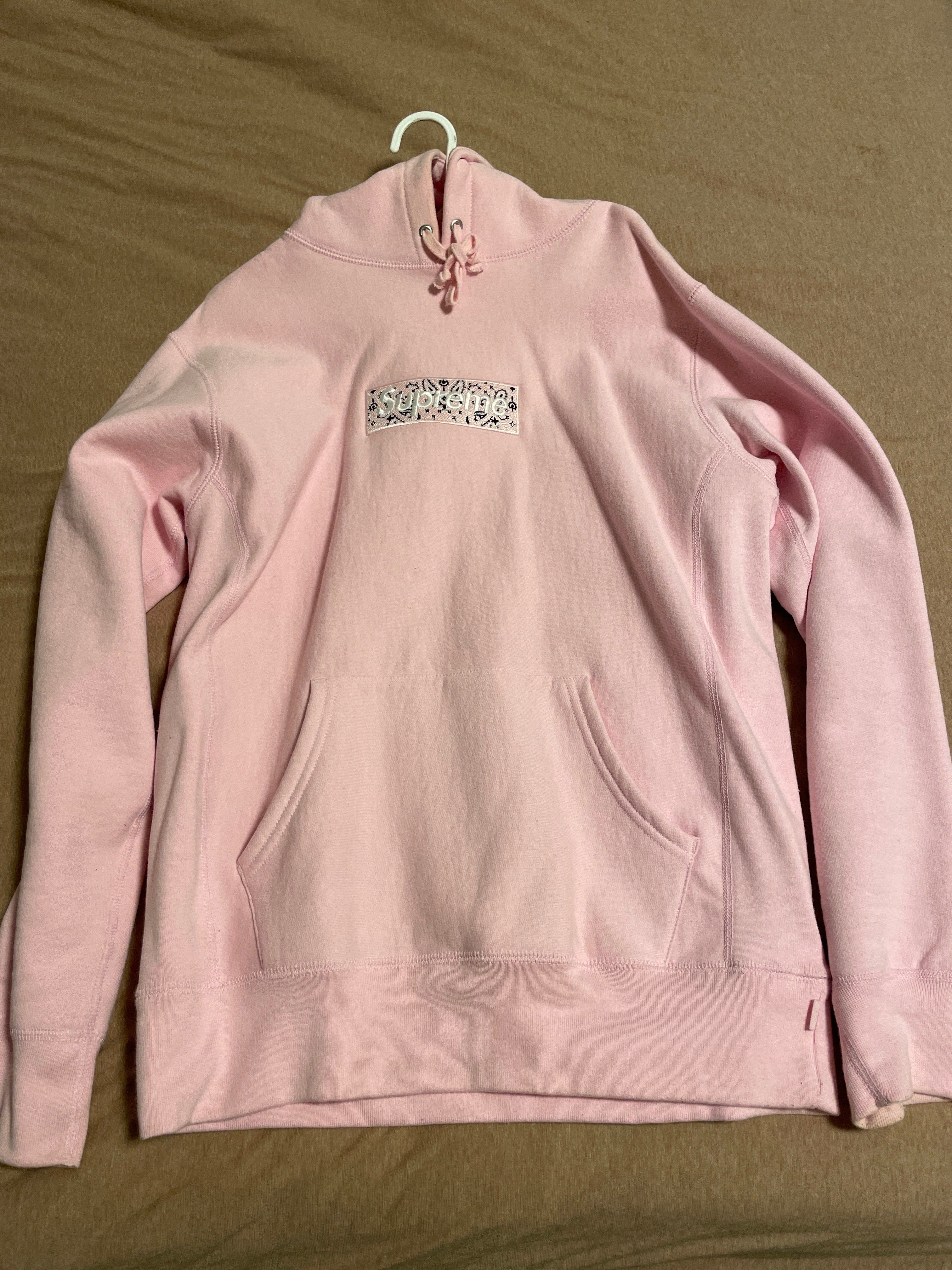 Supreme Bandana Box Logo Hooded Sweatshirt "Pink"