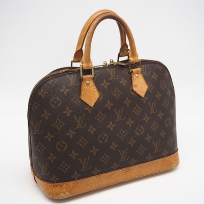 LOUIS VUITTON ルイ・ヴィトン モノグラム アルマPM M51130 ハンドバッグ ブラウン コーティングキャンバス レザー レディース