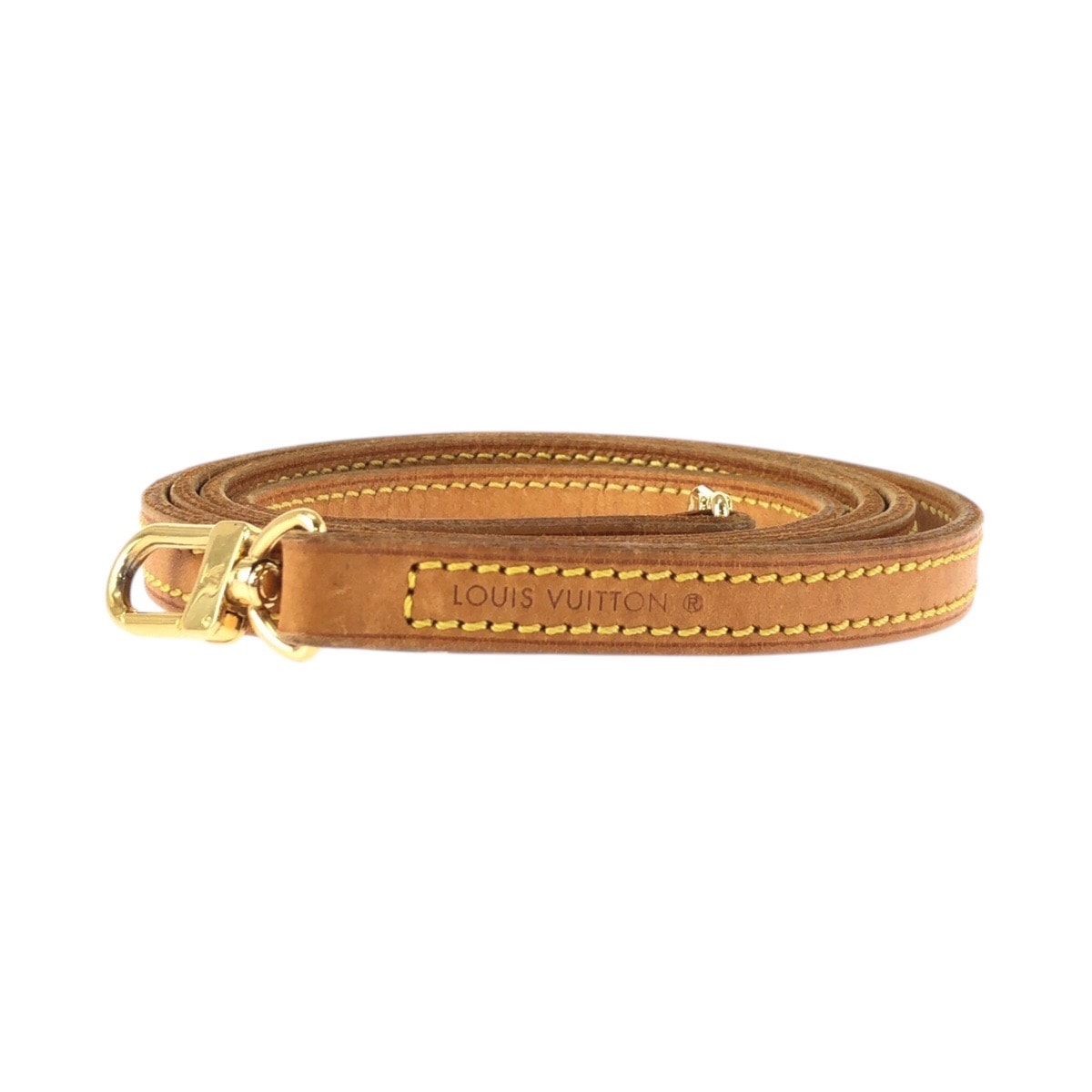 美品 LOUIS VUITTON ルイヴィトン ヌメ革 ブラウン ゴールド金具 レザー ショルダーストラップ 600602 【中古】