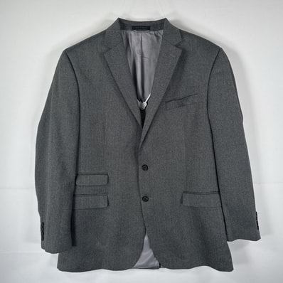 古着 ラルフローレン RALPH LAUREN ヘリンボーン テーラードジャケット ブレザー スーツ 大きいサイズ 起毛 46L グレー メンズ