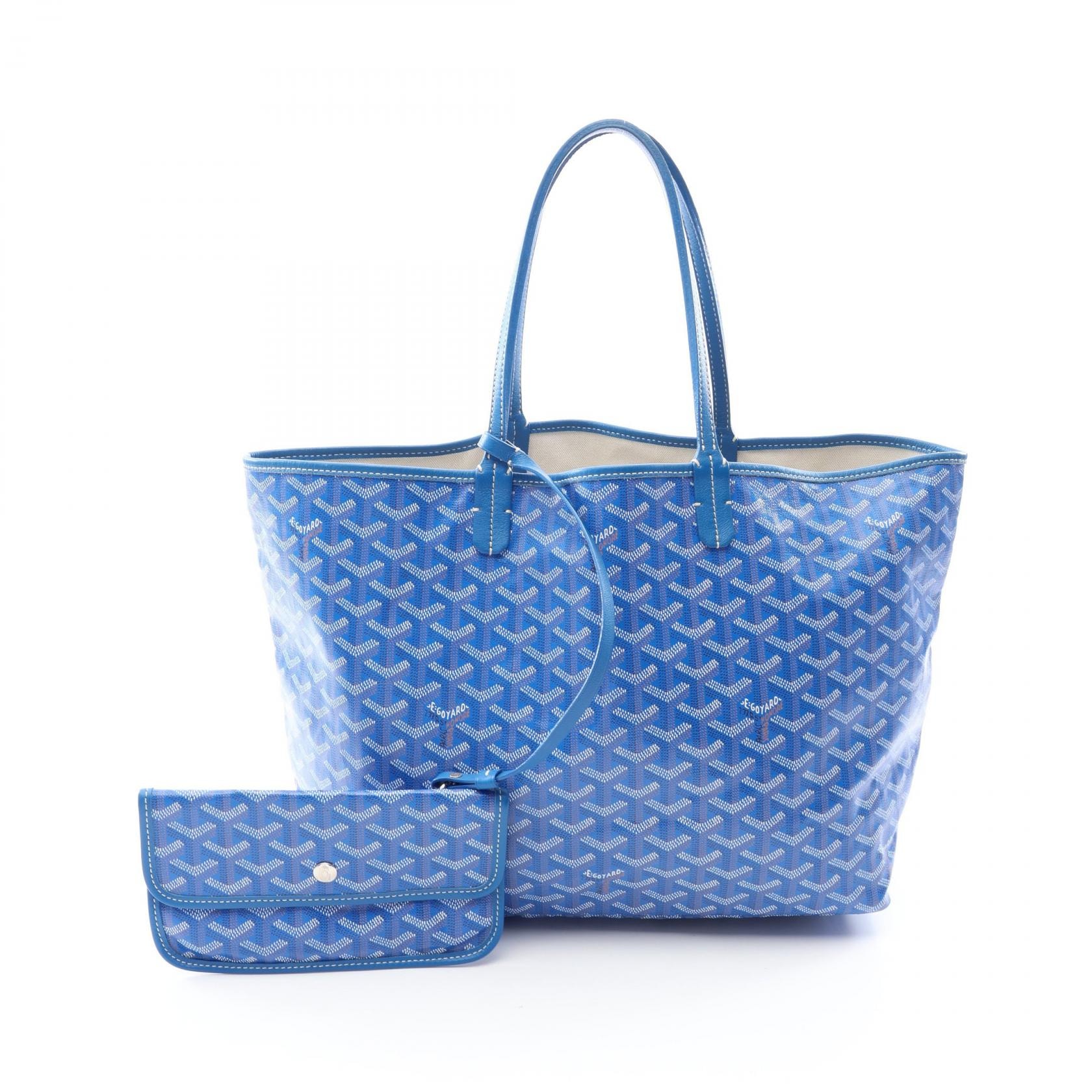 ゴヤール GOYARD サンルイPM トートバッグ バッグ PVCコーティングキャンバス レザー レディース ブルー系 / マルチカラー 【中古】