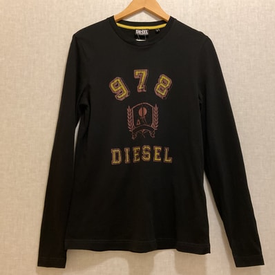 DIESEL 【ディーゼル】 長袖 Tシャツ ブラック プリント S