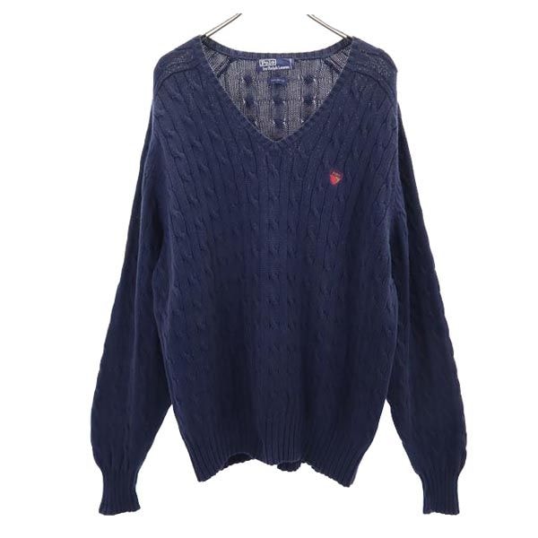 Polo by Ralph Lauren ポロバイラルフローレン 長袖 Vネック ニット ブルー セーター