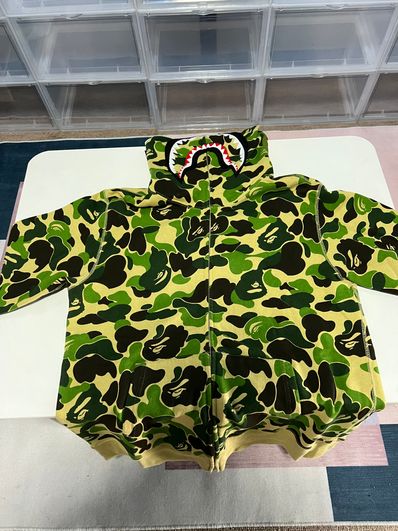 A BATHING APE Big ABC Camo Shark Full Zip Hoodie "Green"