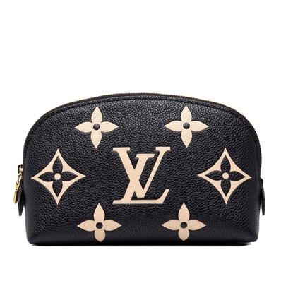 ルイ ヴィトン モノグラム アンプラント ポシェット コスメティック PM ポーチ M59086 ブラック レザー レディース LOUIS VUITTON 中古
