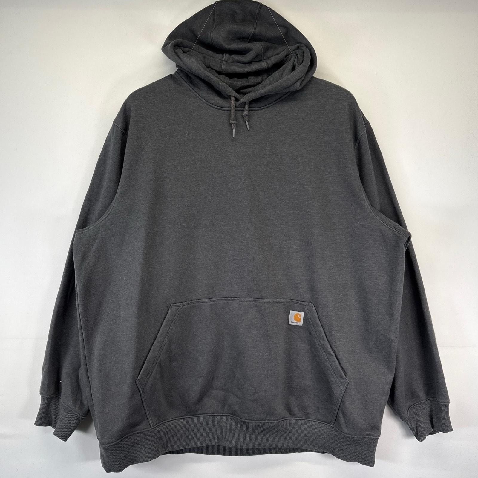 古着 カーハート Carhartt パーカー 大きいサイズ トレーナー ワンポイントロゴ刺繍 フーディー 3XL  グレー系 メンズ