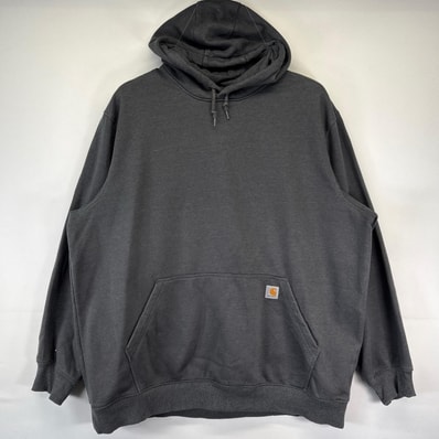 古着 カーハート Carhartt パーカー 大きいサイズ トレーナー ワンポイントロゴ刺繍 フーディー 3XL グレー系 メンズ