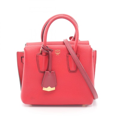 エム・シー・エム MCM MINI MILLA ミラ 2WAY ハンドバッグ バッグ レザー レディース レッド系 【中古】