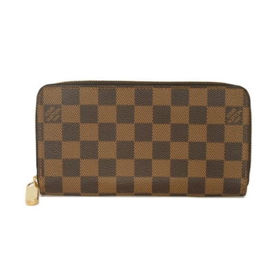 LOUIS VUITTON ルイ・ヴィトン ジッピーウォレット ロゴ ブラウン 新型 コンパートメント 札入れ カードケース コインケース ラウンドファスナー 市松模様 ビトン ダミエ エベヌ 長財布 N41661