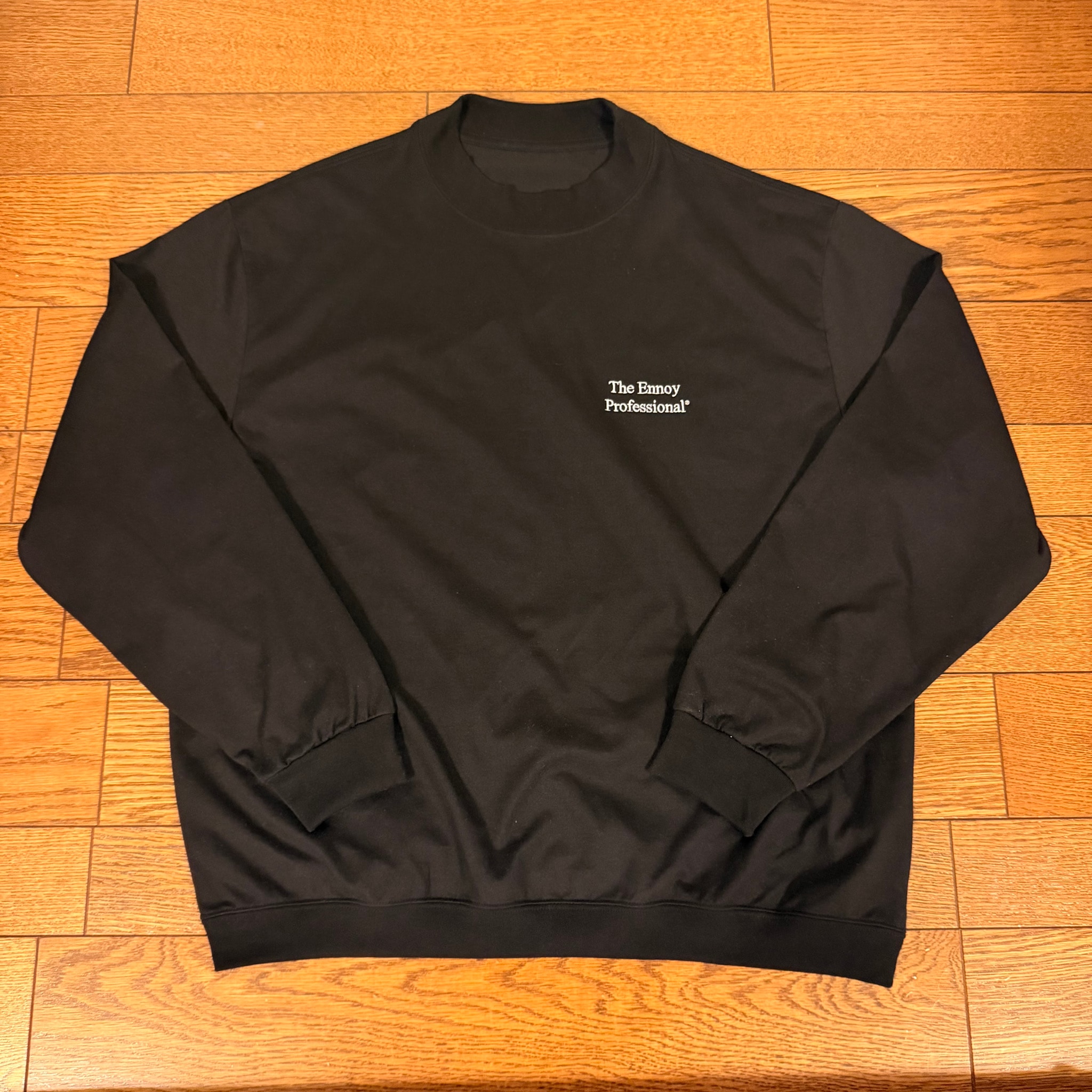 ENNOY Mock Neck Rib Hem L/S T-Shirt "Black"
