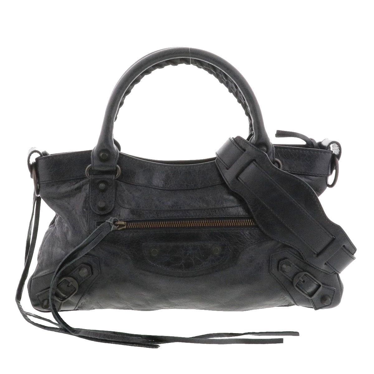 BALENCIAGA バレンシアガ ザ・ファースト ハンドバッグ 103208 レザー ブラック  レディース【中古】