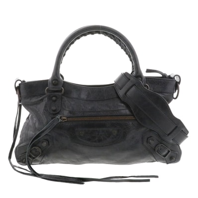 BALENCIAGA バレンシアガ ザ・ファースト ハンドバッグ 103208 レザー ブラック レディース【中古】