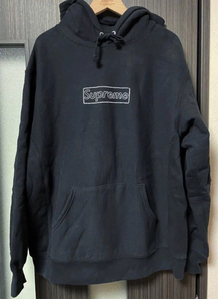 Supreme KAWS Chalk Logo Hooded Sweatshirt "Black"(2021)