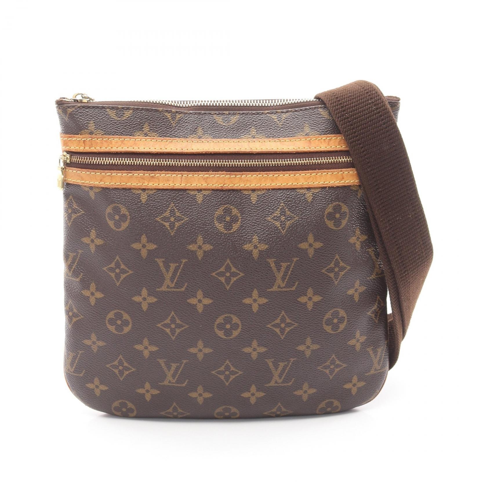 ルイ・ヴィトン LOUIS VUITTON ポシェットボスフォール ショルダーバッグ バッグ PVCコーティングキャンバス レザー モノグラム レディース ブラウン系 M40044 【中古】