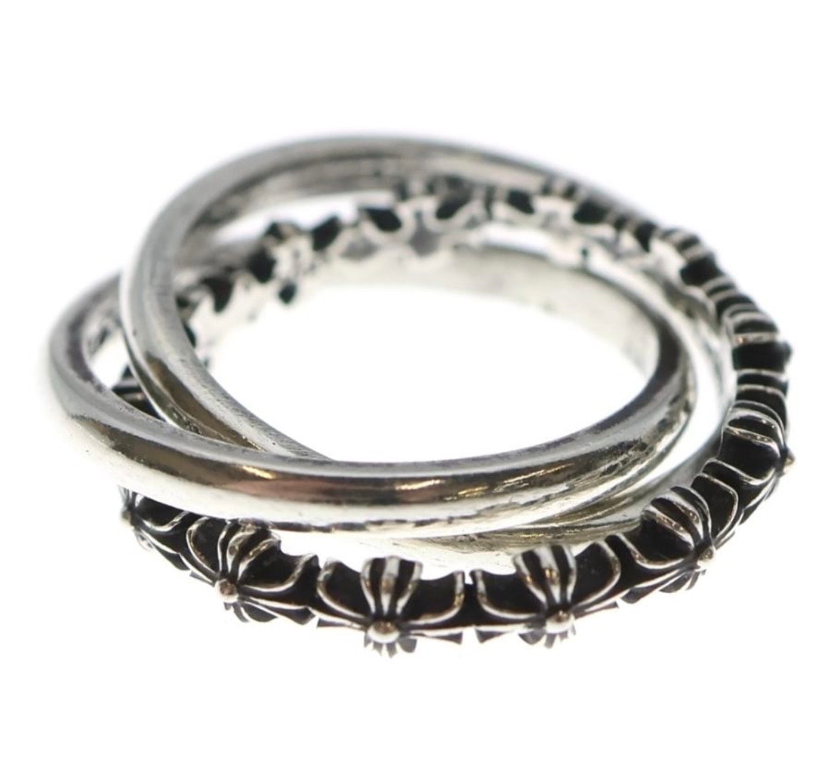 Chrome Hearts Tiny E CH Plus Trpl Band Ring "Silver"