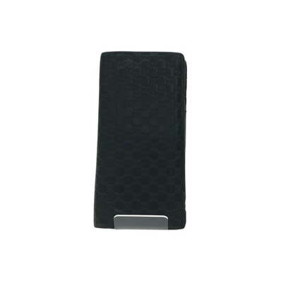 GUCCI グッチ メンズ 二つ折り長財布 マイクログッチシマ ロングウォレット カードケース 小銭入れなし ブラック