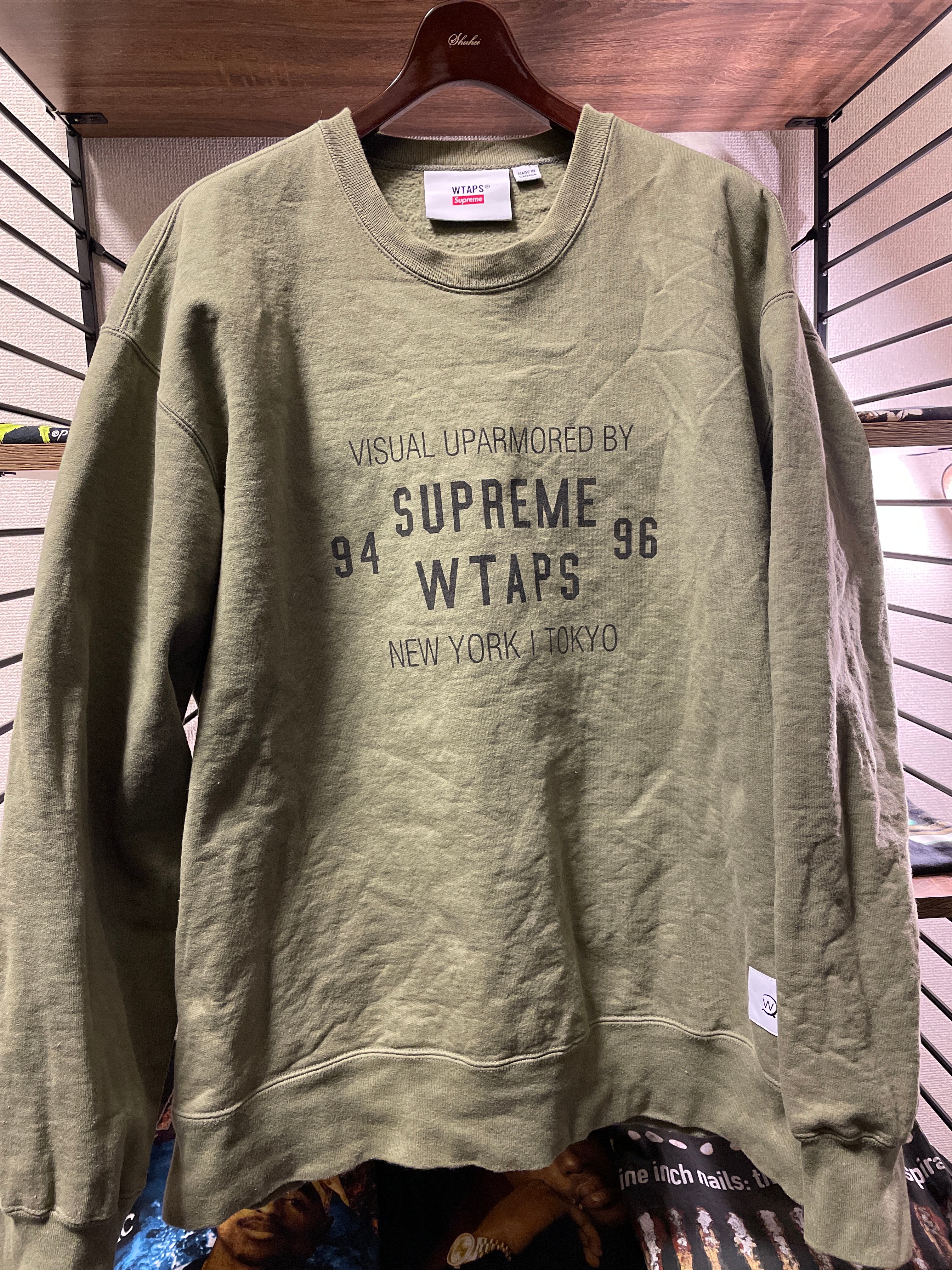 Supreme / WTAPS Crewneck "Light Olive"