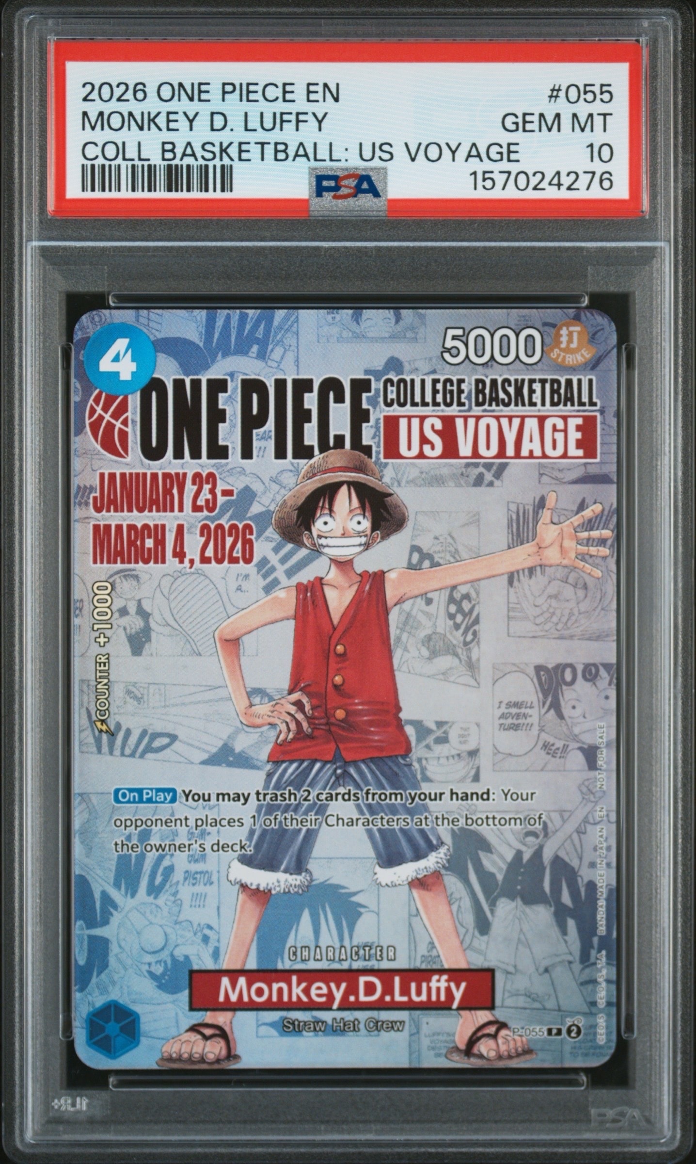 PSA10】モンキー・D・ルフィ：P (開封済) [P-055]【英語版