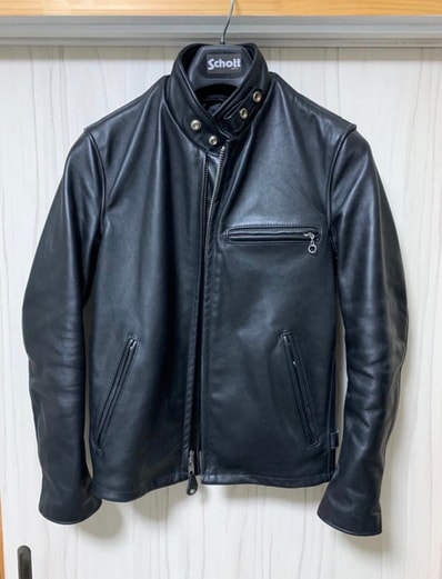 Schott 641 Stand Collar Single Riders Jacket "Black"