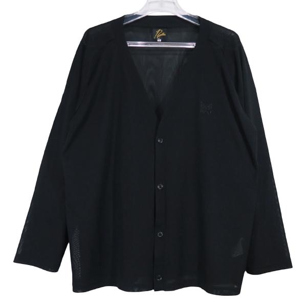 NEEDLES V-Neck Poly Mesh Cardigan "Black"