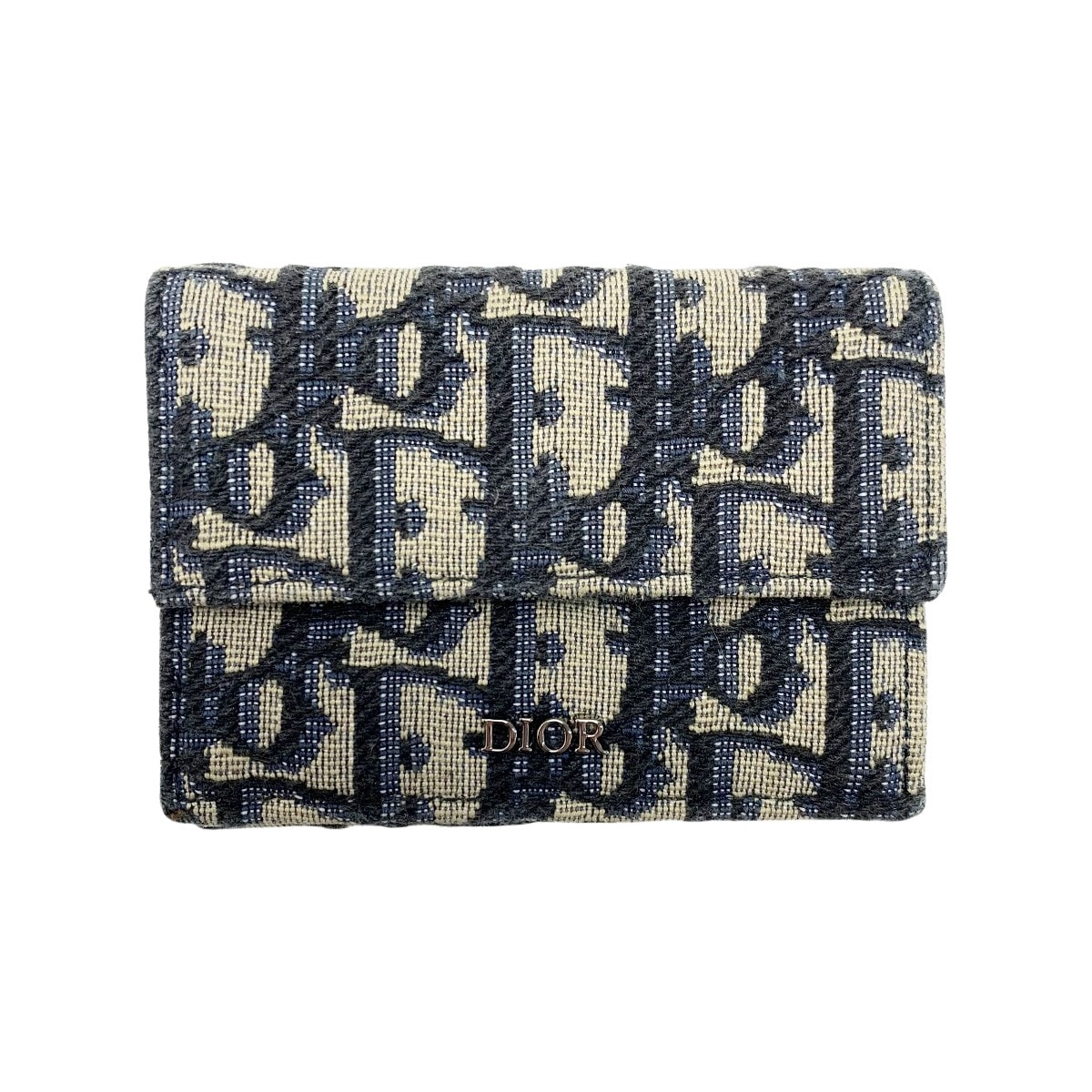 Christian Dior クリスチャンディオール トロッター 10-BO-0222 ネイビー 3つ折り財布