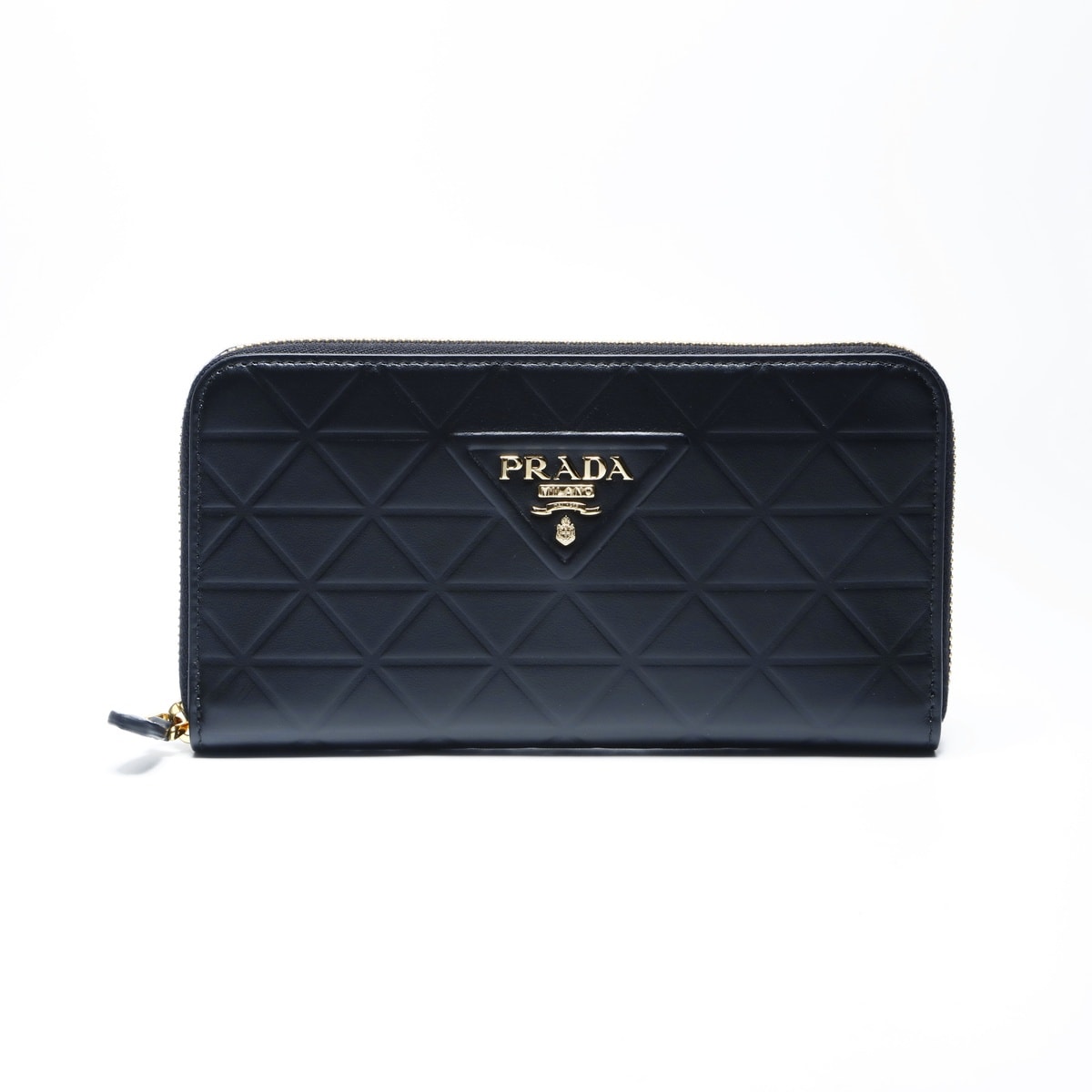 プラダ PRADA レザー トライアングル 長財布 レザー【中古】