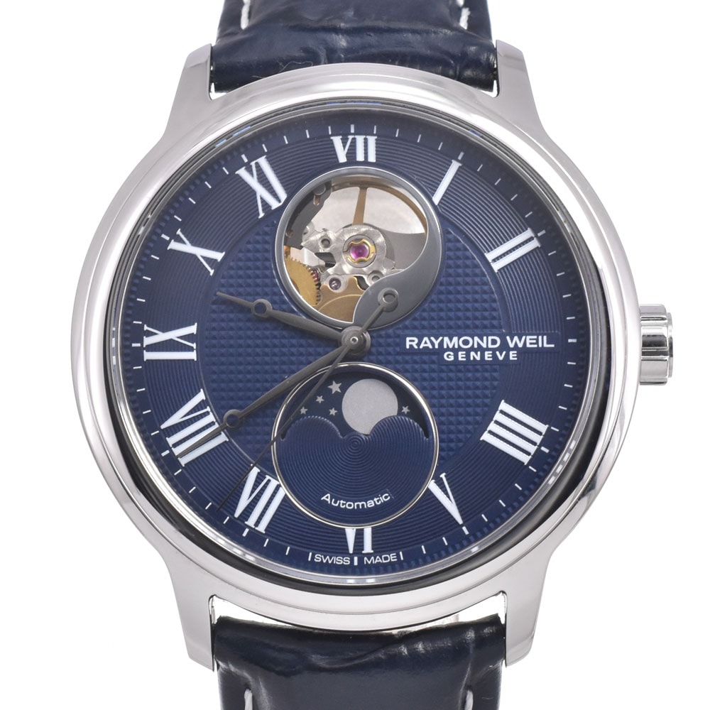 レイモンドウィル RAYMOND WEIL 2240-STC-J0508 マエストロ ネイビー 自動巻き メンズ 美品 箱・保証書付き 腕時計 J#150308