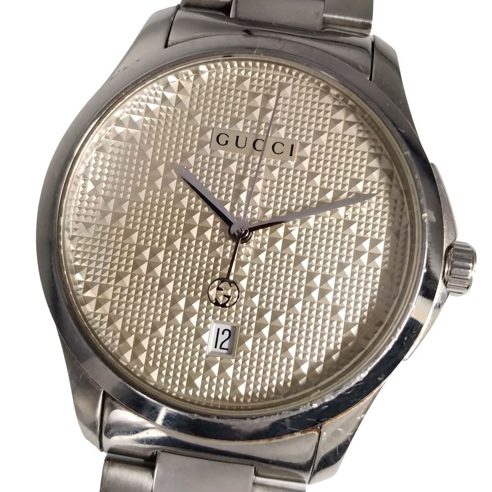 やや傷や汚れあり】GUCCI グッチ 126.4 Gタイムレス デイト クォーツ  