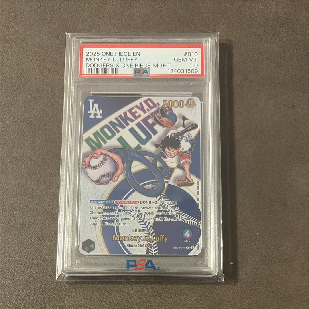 モンキー・D・ルフィ L [EB02-010]【英語版】(プロモーションカード「ワンピースカードゲーム x ロサンゼルスドジャース」)