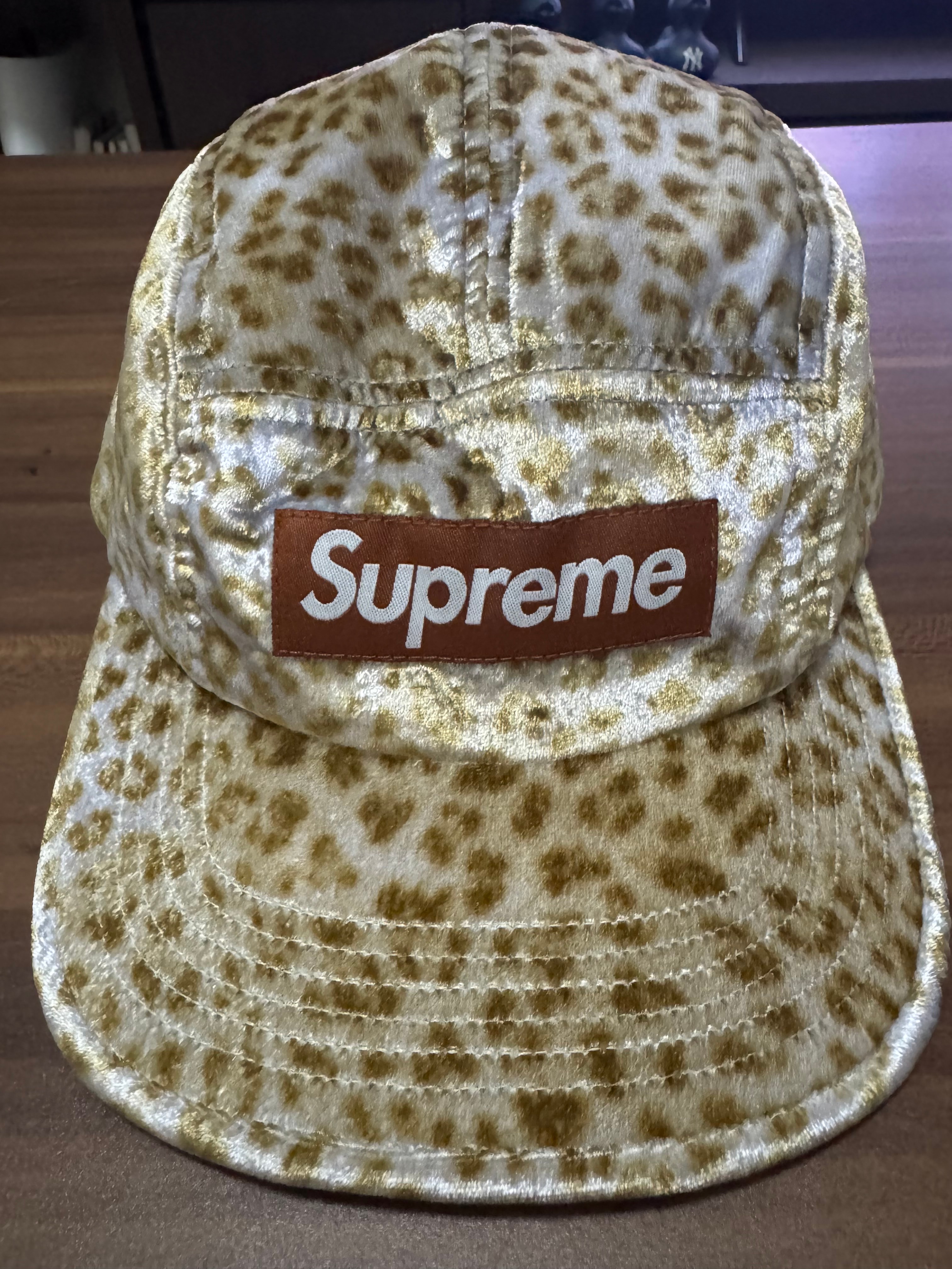 Supreme Leopard Velvet Camp Cap "Tan"