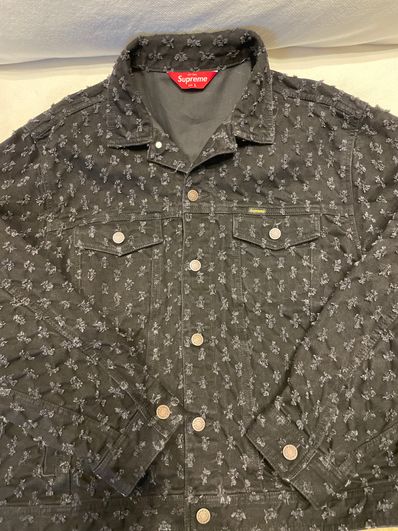 Supreme Hole Punch Denim Trucker Jacket "Black"