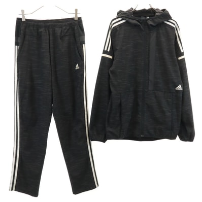 adidas アディダス 長袖 ジップパーカー 上下セットアップ M ブラック系