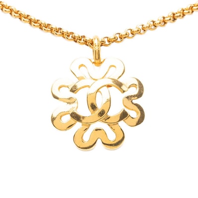 シャネル ヴィンテージ ココマーク チェーン ネックレス ゴールド メッキ メッキ レディース CHANEL 【中古】