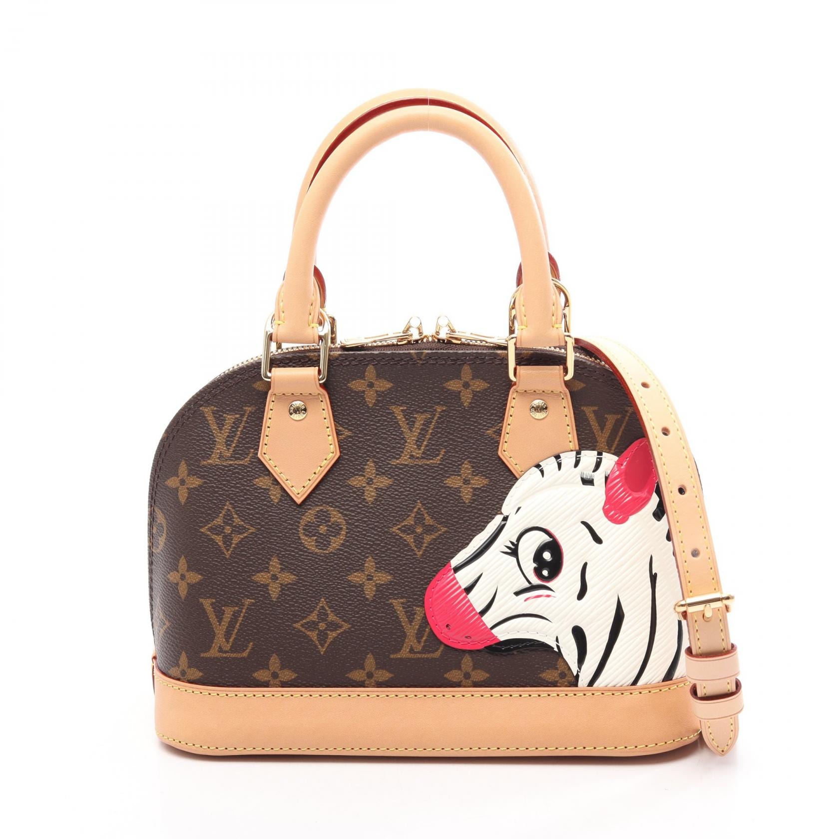 ルイ・ヴィトン LOUIS VUITTON アルマBB アニモグラム 2WAY ハンドバッグ バッグ PVCコーティングキャンバス レザー レディース ブラウン系 / マルチカラー M47201 【中古】