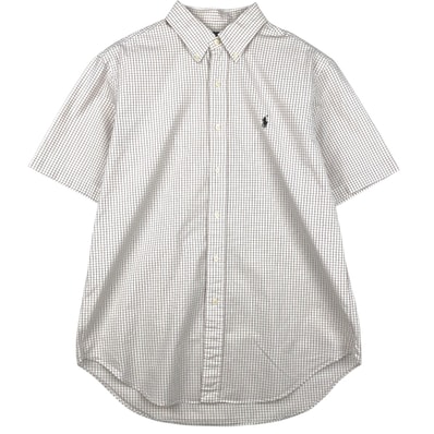 古着 ラルフローレン Ralph Lauren CLASSIC FIT 半袖 ボタンダウン チェックシャツ メンズL相当/eaa641129